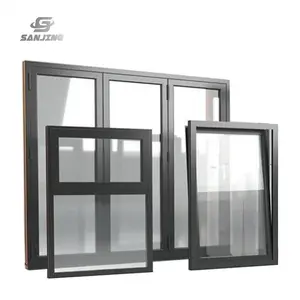 Ventanas de aluminio Perfiles de aluminio Ventanas y puertas de aluminio corredizas y abatibles de vidrio con doble/triple acristalamiento