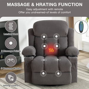 Sillón Reclinable Personalizable de 1 Plaza con Calefacción y Función de Balanceo para Sala de Estar W1521S00029, Sillón Reclinable Extra Grande - Product Image 5