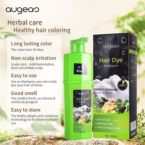 Augeas Champú Tinte para el Cabello Negro Herbal Care Sin Amoníaco Semipermanente Para Hombres y Mujeres 200ml - Product Image 5