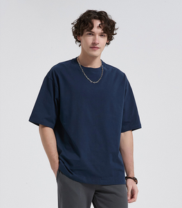 T-shirts tendance pour hommes, t-<span class=keywords><strong>shirt</strong></span> oversize à épaules tombantes, unisexe, 10 couleurs, coton respirant, <span class=keywords><strong>tee</strong></span>-<span class=keywords><strong>shirt</strong></span> décontracté pour le sport quotidien - Product Image 2