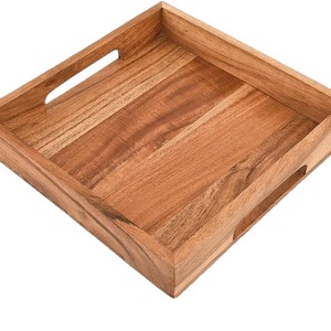 Plateau carré en bois de style japonais, en bambou, pour servir le thé, les fruits, le dîner, usage domestique, design simple - Product Image 4