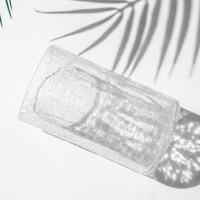 Abat-jour en verre cylindrique craquelé à haute transmission, à deux extrémités ouvertes, pour l'assemblage d'éclairage