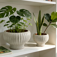 Pots de fleurs en céramique créatifs de grande capacité avec trous de drainage, jardinières écologiques durables pour l'intérieur, l'extérieur, le jardin et la maison