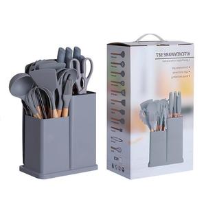 Kitchen Set With Wooden Handle <b>Silicone</b> Kitchenware Set 19 Piece <b>Silicone</b> Kitchenware Set Cooking Knife - Product Image 6