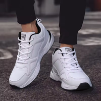 Chaussures décontractées épaisses personnalisées pour hommes de haute qualité, noires et blanches, pour la marche et la course quotidiennes, style lacets