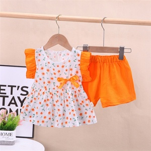 Set di abbigliamento per bambini colorati per neonati estivi set di abbigliamento per ragazze con sole floreale carino per ragazza - Product Image 2