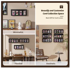 3 packs de cadre d'affichage de cartes à collectionner personnalisées, présentoir mural en bois pour cartes de baseball, avec vue dégagée, présentoir de cartes de sport graduées - Product Image 6