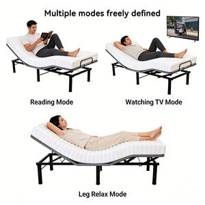 Cadre de <span class=keywords><strong>lit</strong></span> réglable avec moteur Okin allemand, 60 °   Head & 30 °   Lève-jambes, télécommande sans fil, design moderne pour usage domestique et hôtelier - Product Image 4