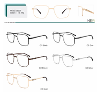 Monture optique carrée en métal noir avec plaquettes de nez ergonomiques pour lunettes adaptées aux verres de prescription – Vente en gros