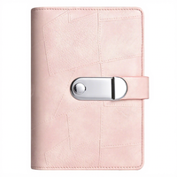 Carnet de budget A6 en cuir PU Macaron, organiseur de trésorerie avec serrure à combinaison, rechargeable à 6 anneaux, personnalisable avec logo