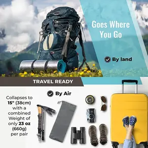 Bâtons de marche 7075, bâtons de randonnée pliables, aluminium léger, poignée en liège, pliables, ultralégers, pour sentier, personnes âgées, hommes - Product Image 4