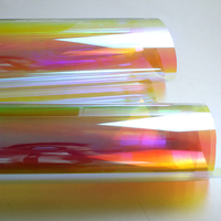 Film dichroïque Film de fenêtre en cellophane irisé holographique clair décalcomanie de confidentialité auto-adhésif effet arc-en-ciel voitures décoratives