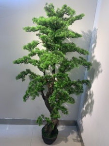 Bonsaï artificiel de pin de luxe dans un pot décoratif |   Faux réaliste fait main pour les designers d'intérieur, les hôtels - Product Image 3