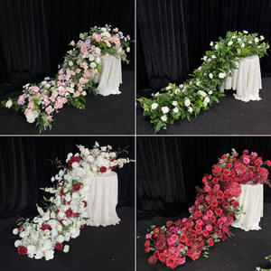 Simulation Long Table Flower Trailing Waterfall Floriculture Table Set Hotel Dining Table Photo Photography Set Wreaths <strong>Swags</strong> - Product Image 4