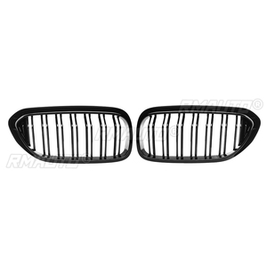 Grille de calandre avant pour BMW G30 G31 G38 Série 5 525I 530I 540I 550I 2017-2018 ABS Noir Double Ligne - Product Image 2