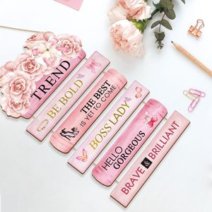 ป้ายไม้ติดผนัง คำคมสร้างแรงบันดาลใจ ลายดอกไม้สีชมพู ตกแต่งบ้านสไตล์วินเทจ สำหรับห้องเด็กผู้หญิง - Product Image 2