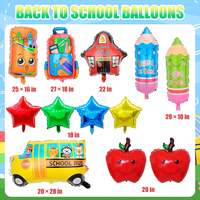 Ballons en feuille de couleur pour cartable d'école, bus scolaire, pour décorations de classe, premier jour de maternelle, décoration de rentrée scolaire