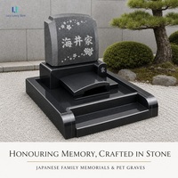 Pierre tombale japonaise en granit noir Luca |   Granit naturel pour jardinières de cimetière familial, projets de parcs commémoratifs et de jardins, OEM