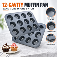 XINZE Plateau à biscuits en acier au carbone personnalisé Moule à cupcake 6/12/24 cavités Moule à muffins de 12 tasses pour la cuisson
