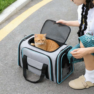<span class=keywords><strong>Sac</strong></span> de transport pliable et respirant pour animaux de compagnie (chiens et chats) avec impression tendance, extensible, à bandoulière, grand espace de rangement - Product Image 3