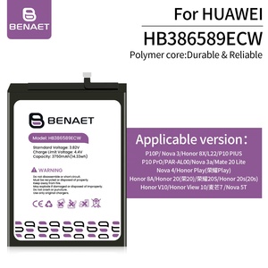 Batería de fábrica Teléfono <span class=keywords><strong>HB386589ECW</strong></span> para Huawei Mate 20 Lite P10 Plus 8X Nova 3 Batería Original 3750 MAh - Product Image 3