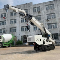 Mini-grue araignée sur chenilles 5 tonnes, électrique et diesel, certifiée CE, avec stabilisateurs hydrauliques à 6 sections et commande sans fil