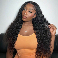 Perruques Lace Front HD sans colle, double densité, ondulées profondes, en cheveux indiens vierges, 13x6, couleur naturelle, pour femmes noires, vente en gros
