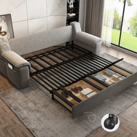 Canapé-lit pliant multifonctionnel moderne en tissu de luxe avec espace de rangement pour salon et chambre
