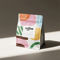 Imprimé personnalisé 200g 400g 500g pochette Zipolck en plastique de qualité alimentaire sac d'emballage de grains de café gousset latéral sac de café avec valve
