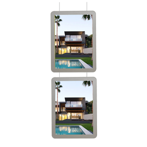 Panneau de fenêtre suspendue Double face, boîte à lumière en cristal A3/A4 DC 12V, fil suspendu intérieur Transparent carré - Product Image 2
