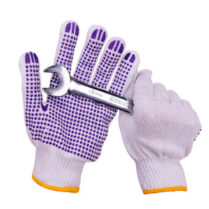 Durable Anti-Slip Work Gloves Full Texture Cotton Yarn Breathable For Construction Safety Use - Product Image 2