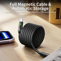 Kabel USB Type-C Magnetik 240W, Kabel Pengisi Daya Tembaga Murni Berlapis Nilon untuk Ponsel dan Tablet
