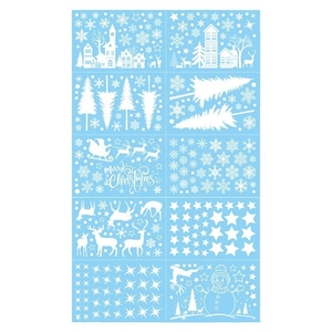 Ensemble d'autocollants statiques pour fenêtres de Noël Winter Wonderland, rennes et sapins enneigés, pour vitres et murs, décoration de maison pour les fêtes - Product Image 5