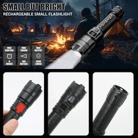 Linternas LED de Alta Potencia, Linterna Táctica Ultra Brillante, Lámpara con Carga USB, para Camping, Pesca, Defensa, con Zoom