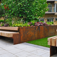 Pot de fleurs en acier corten pots de fleurs jardinières en acier pot de plantes en acier plateau