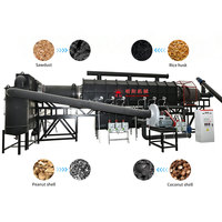 Four de carbonisation automatique continu à tambour rotatif pour la fabrication de charbon de biomasse à partir de balles de riz, de sciure de bois et de coques de noix de coco