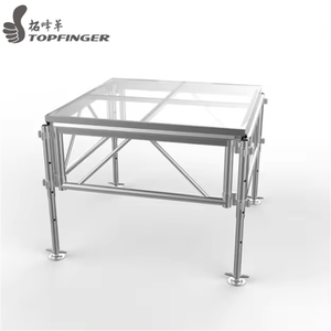 Topfinger Venta caliente Etapa de la boda Plataforma de vidrio templado transparente 4x4ft Plataforma de acrílico de vidrio Etapa - Product Image 3