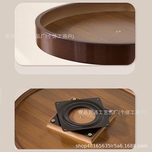 Wooden <b>Desktop</b> Storage Rack 2 Tier Round 360 Rotating Kitchen Countertop Organizer For Spices Cosmetics Perfume - Product Image 4