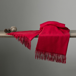 タイフ工場 OEM/ODM 70*180+10*2cm 卸売 30%カシミヤ 70%シルケットウール ショール 250GSM タッセル付きスローショール - Product Image 1