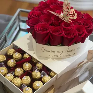 도매 발렌타인 데이 어머니 선물 투명 아크릴 장미 상자 꽃 낮은 Moq 선물 장미 상자 광장 꽃 포장 상자
