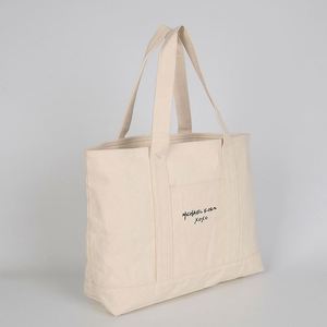 Sacs en toile de coton vierges personnalisables promotionnels, sacs de courses réutilisables en coton avec logo imprimé sur mesure - Product Image 2