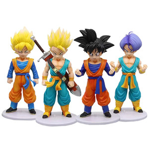 4 pièces/ensemble Super Saiyan Dragon Son Goku juvénile Goten troncs PVC Anime Figure ensemble unisexe dessin animé Style jouet Animation japonaise - Product Image 1