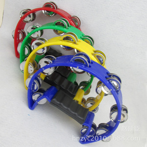 Anneaux de tambourin colorés à manivelle pour enfants, jouet musical, 4 pièces en plastique, unisexe, âge 2 à 4 ans - Product Image 1