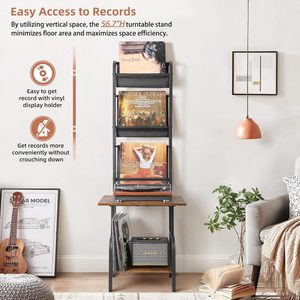 Étagère de présentation en <span class=keywords><strong>vinyle</strong></span>, support pour disques vinyles, support pour <span class=keywords><strong>platine</strong></span>, table pour lecteur de disques vinyles, rangement pour vinyles, support pour lecteur de disques vinyles, organisateur de placard, étagère - Product Image 6