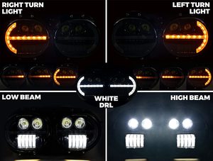 Xe máy tín hiệu tất cả trong một Led Đèn Pha cho Harley Davidson Road Glide 1996-2013 - Product Image 2