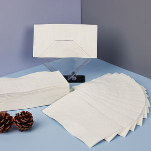 Mouchoirs en papier pour le visage en pulpe de bois vierge commerciale 3 plis personnalisés OEM pour les restaurants et les hôtels, échantillons gratuits fournis - Product Image 2