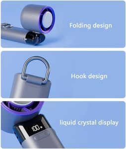 Ventilateurs à main circulaires rechargeables tendance 2025, ventilateurs portables USB de 3000 mAh pour l'extérieur, ventilateurs de bureau pliables électriques miniatures - Product Image 2