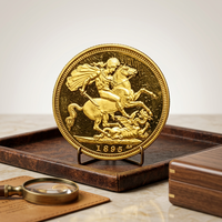 Collection de cadeaux, artisanat décoratif en métal, réplique antique, pièce commémorative ronde de 1 oz, Saint George tuant le dragon