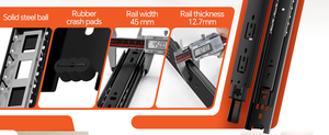 38 inch Kính thiên văn Ngăn kéo trượt tủ bếp trượt đường ray đẩy mở ngăn kéo kênh mềm đóng bóng mang Ngăn kéo trượt - Product Image 5
