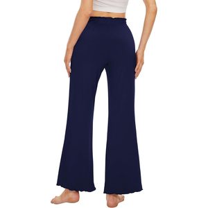 Pantalones de Pijama Personalizados para Mujer, de Viscosa de Bambú, Color Azul Marino, Suaves y Cómodos, con Cordón Ajustable, Talla Pequeña - Product Image 1